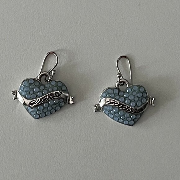 Vintage Guess Blue Earrings - Heart-shaped - Picture 4 of 7